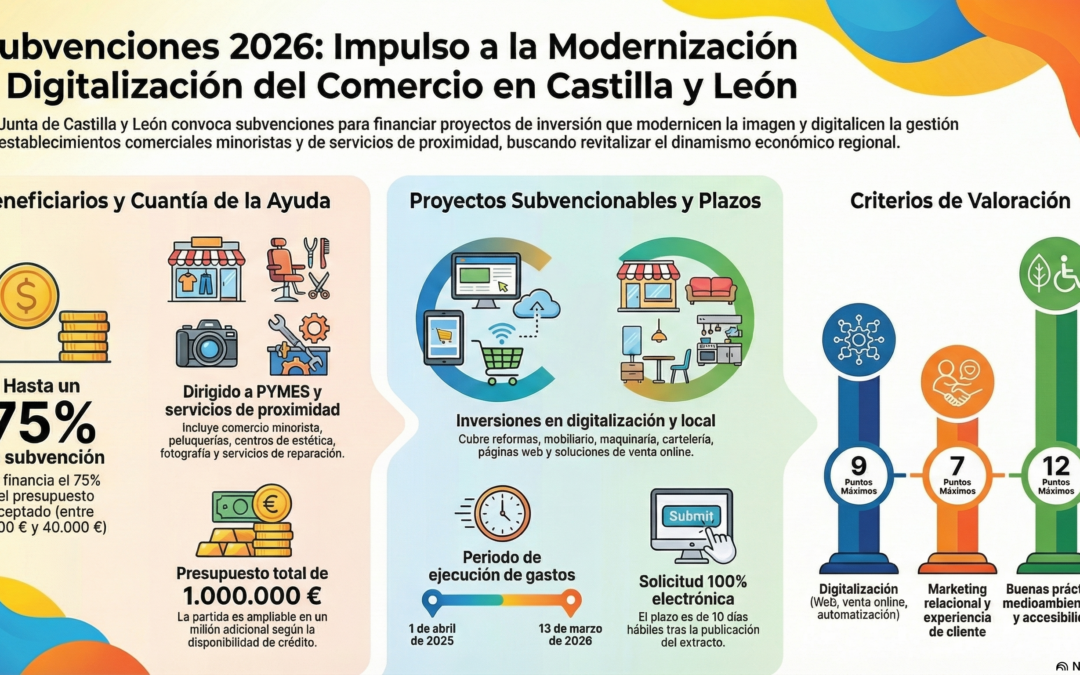 Subvenciones dirigidas a la modernización, digitalización y mejora de la gestión del comercio (2026)