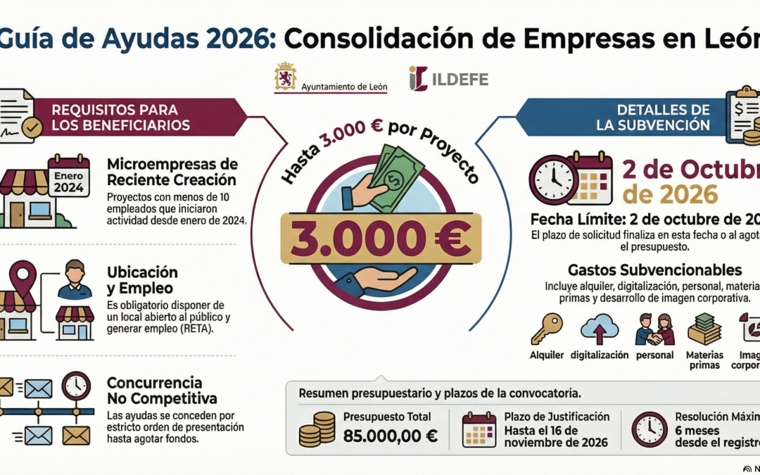 Subvención para programas de apoyo a la consolidación de empresas en el municipio de León.